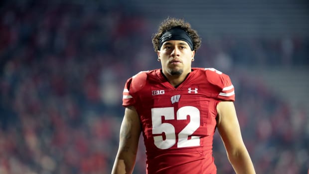 Wisconsin linebacker Kaden Johnson (52) is shown before their game Saturday, October 16, 2021 at Camp Randall Stadium in Madison, Wis. Wisconsin beat Army 20-14. Mjs Uwgrid17 20 Jpg Uwgrid17  